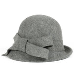 Lady Wide Brim Wool Felt Bowknot Hats