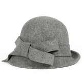 Lady Wide Brim Wool Felt Bowknot Hats