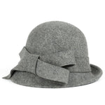 Lady Wide Brim Wool Felt Bowknot Hats