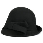 Lady Wide Brim Wool Felt Bowknot Hats