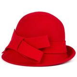 Lady Wide Brim Wool Felt Bowknot Hats