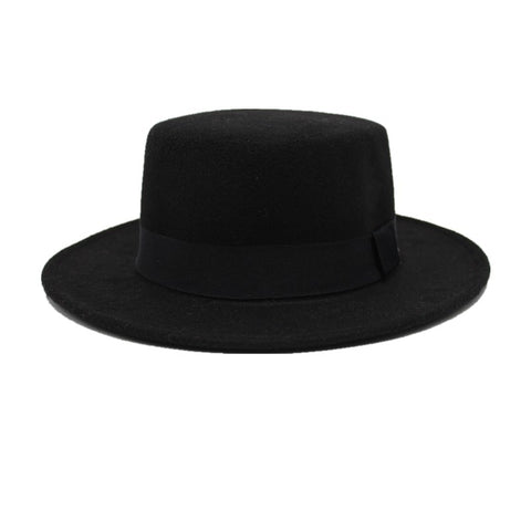 Brand Wool Boater Flat Top Hats