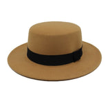 Brand Wool Boater Flat Top Hats