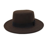 Brand Wool Boater Flat Top Hats
